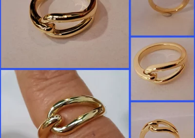 Gouden lusring met eigen materiaal van klant.