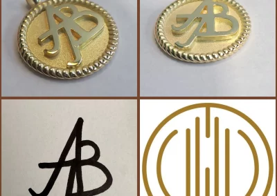 18 krt gouden hanger met letters