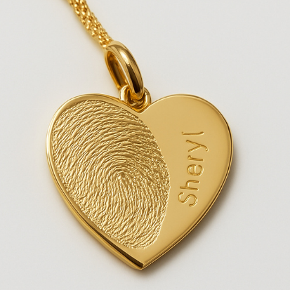 Vingerafdruk herinneringssierad hart